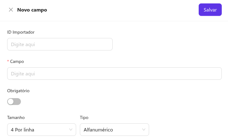 Criação de campos customizados