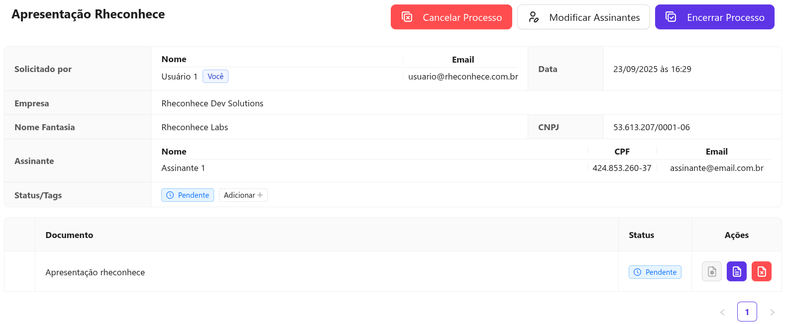 Detalhes do Processo