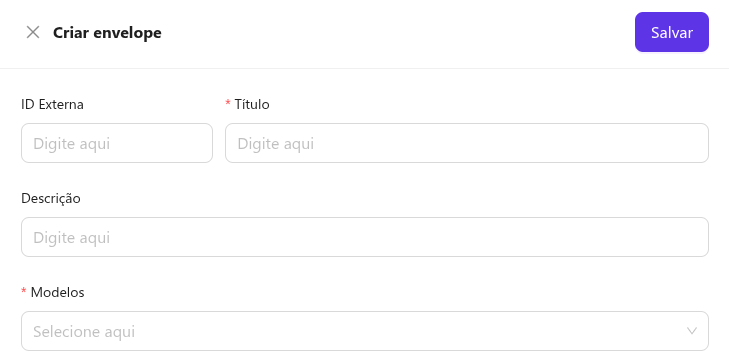Criação de Envelope